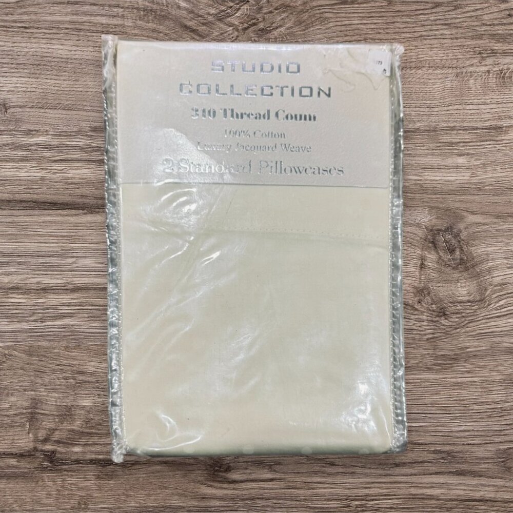New STUDIO COLLECTION 310 Thread Count Luxury Jacquard Weave Pillowcases Set 2